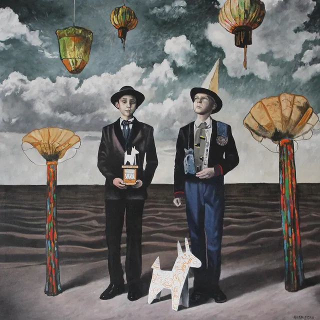 First Prize at the Dog Show — painting by Allen Egan